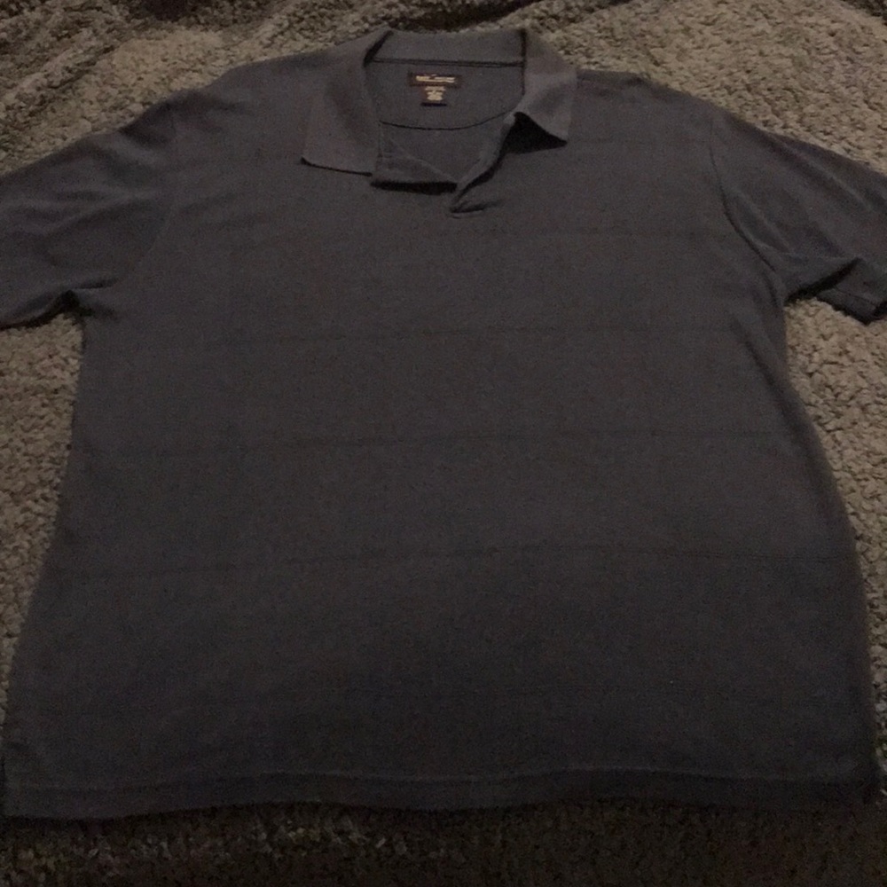 Red Macaw blue polo